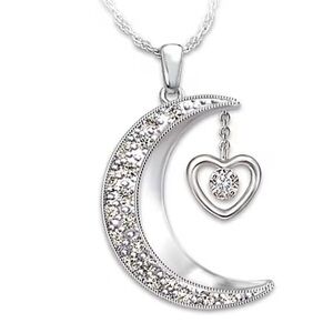 Bradford Exchange “ I Love You To The Moon And Back” Daughter Diamond Necklace